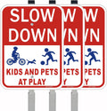 Slow Down Signs for Street with Stake 36in Tall - Durable Reflective