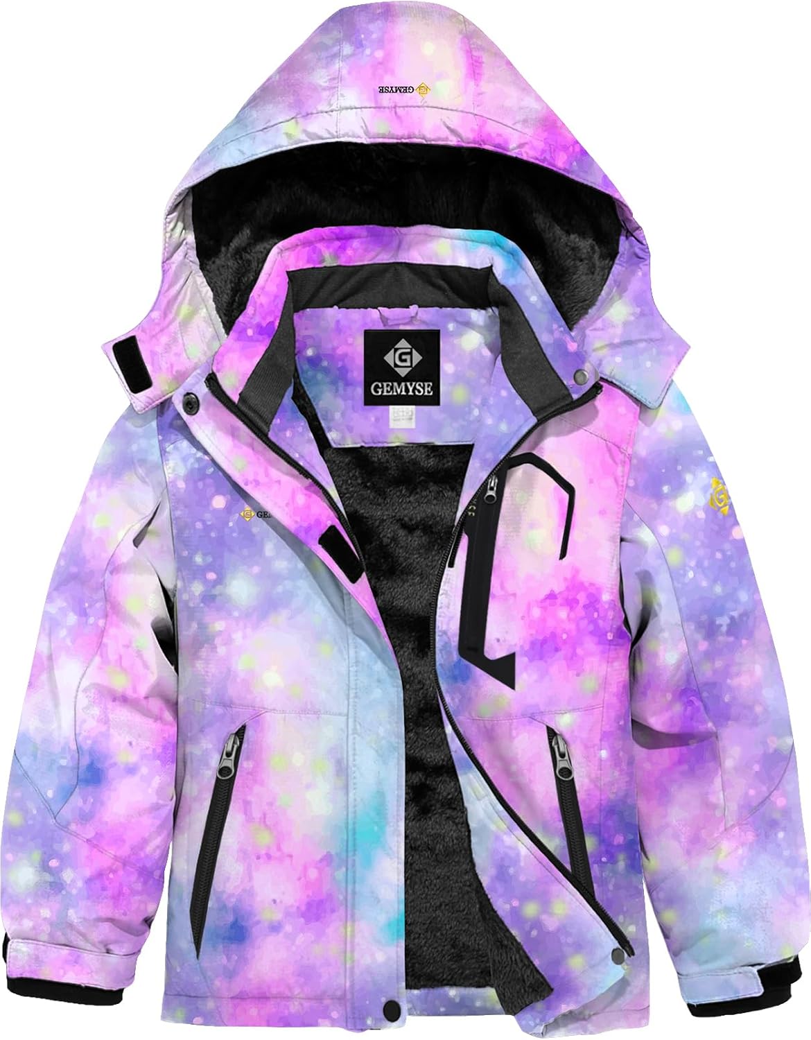 GEMYSE Girl's Waterproof Ski Snow Jacket for Winter Fun