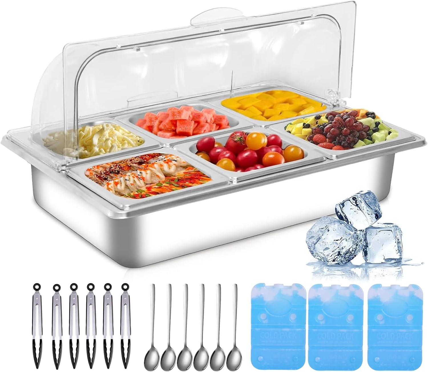 Portable Salad Bar Buffet Station for Home and Parties