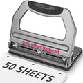 AFMAT Heavy Duty 3 Hole Punch, 50-Sheet Capacity - Reduced Effort