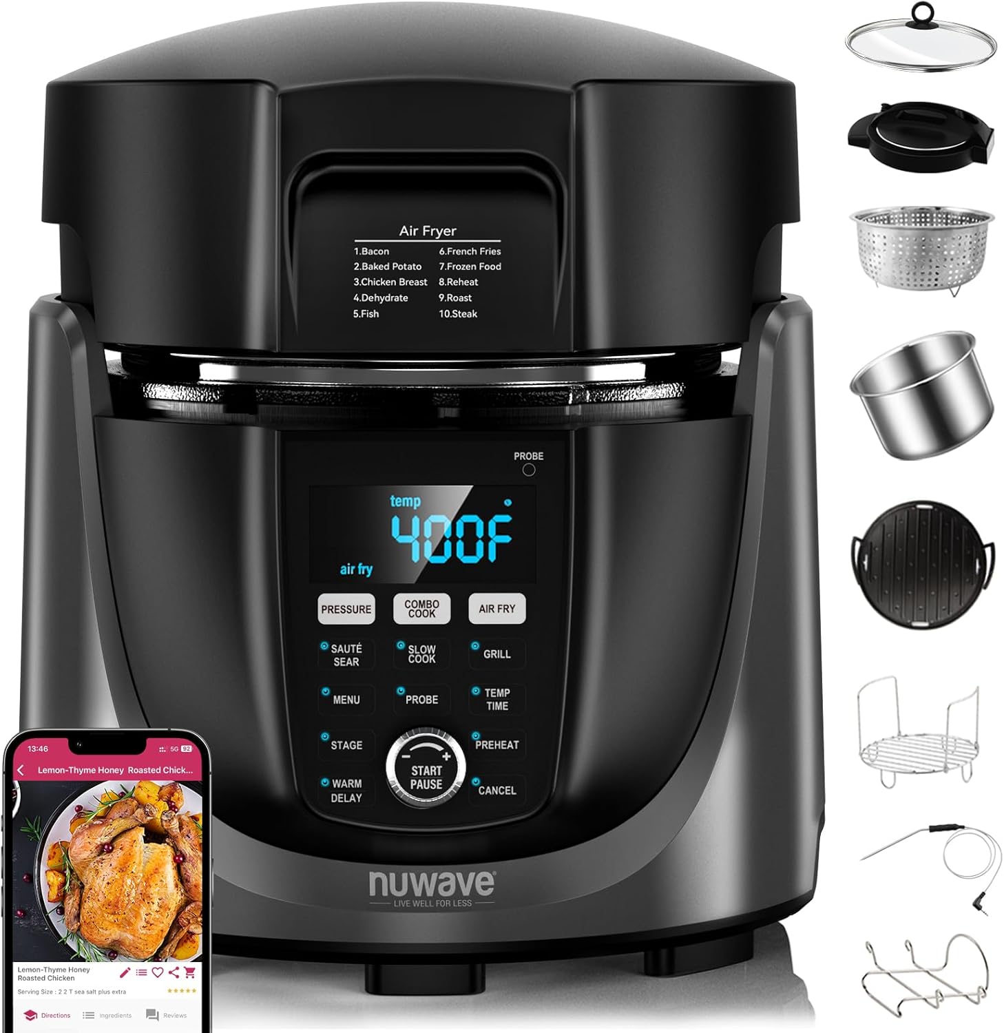 Nuwave Duet: 450-in-1 Electric Cooker & Air Fryer