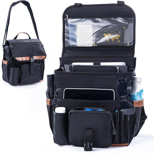 Car Seat Organizer with Lid and Laptop Compartment for Travel