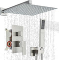Brushed Nickel Shower Faucet Set with 12 Inch Rain Shower Head