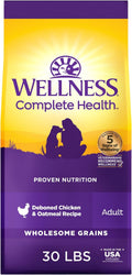 Wellness Complete Health Dry Dog Food for Adult Dogs, 30-lb