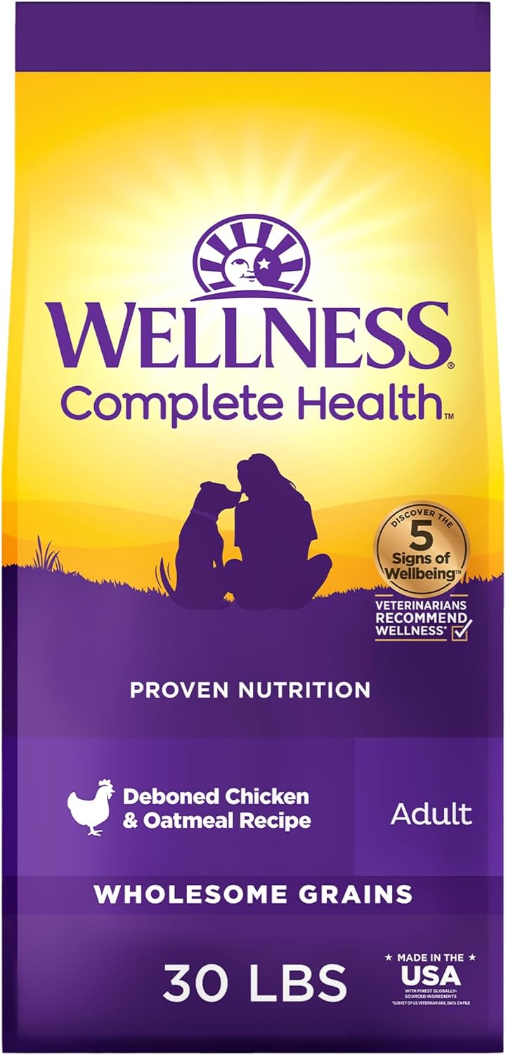 Wellness Complete Health Dry Dog Food for Adult Dogs, 30-lb