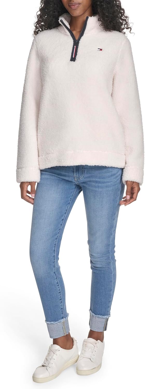 Tommy Hilfiger womens 1/4 Zip Mockneck Sherpa Pullover Review