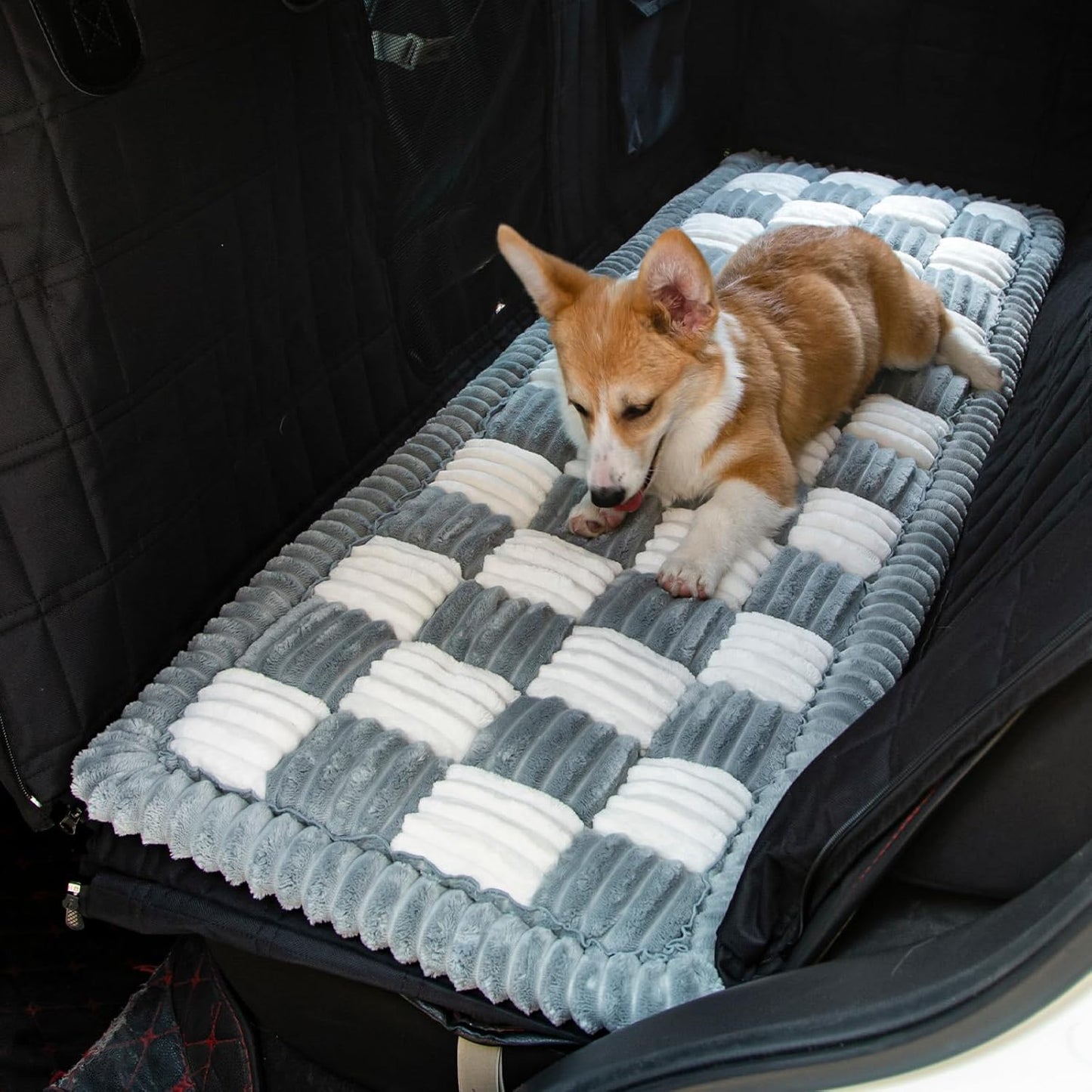 Large Dog Bed for Car Backseat - Comfortable Travel Mat