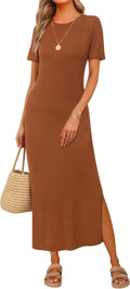 Wool Blend Maxi T Shirt Dress - Lightweight, Comfortable Fit