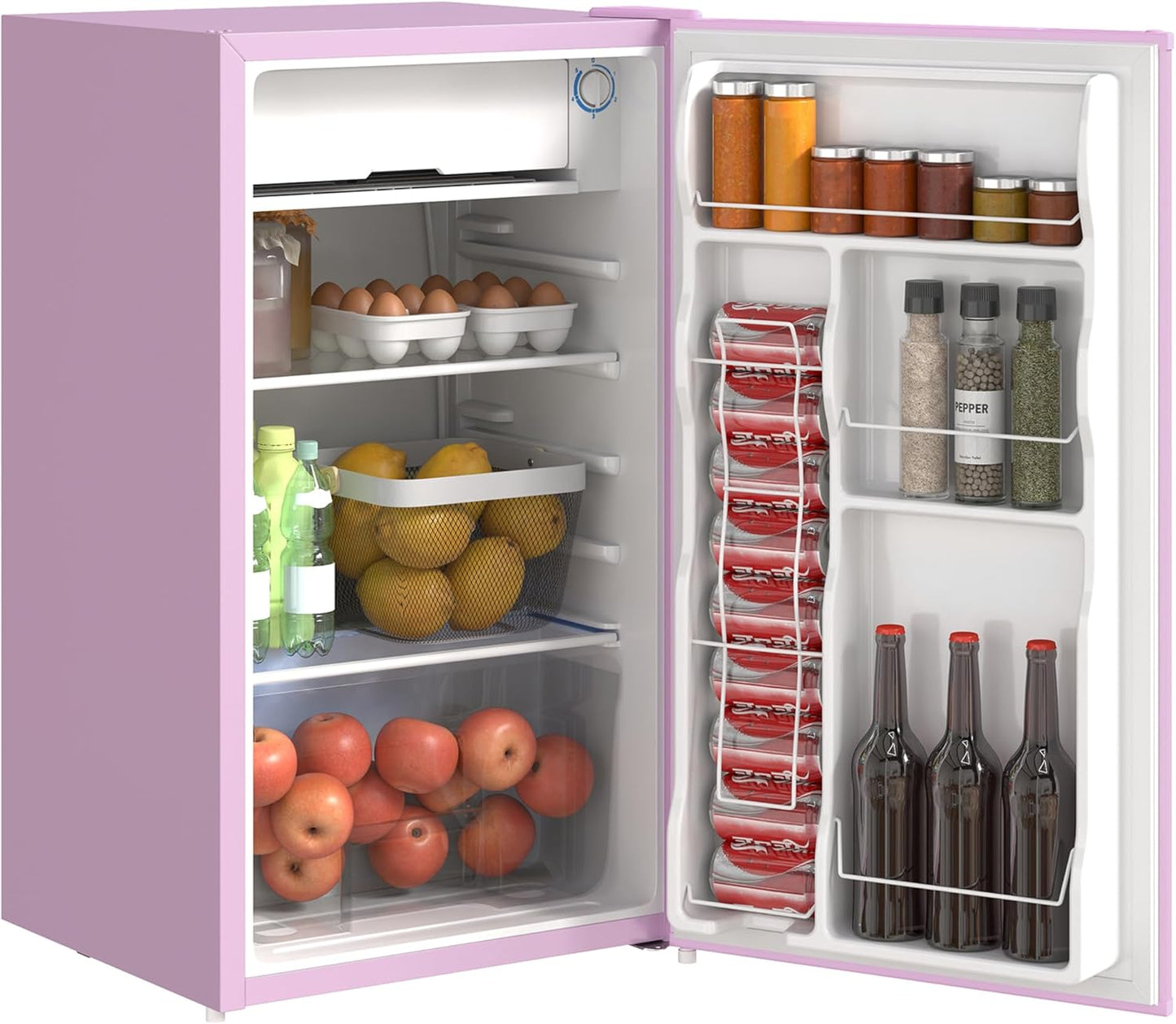 Compact 3.2 Cu.Ft Mini Fridge with Freezer for Home Office