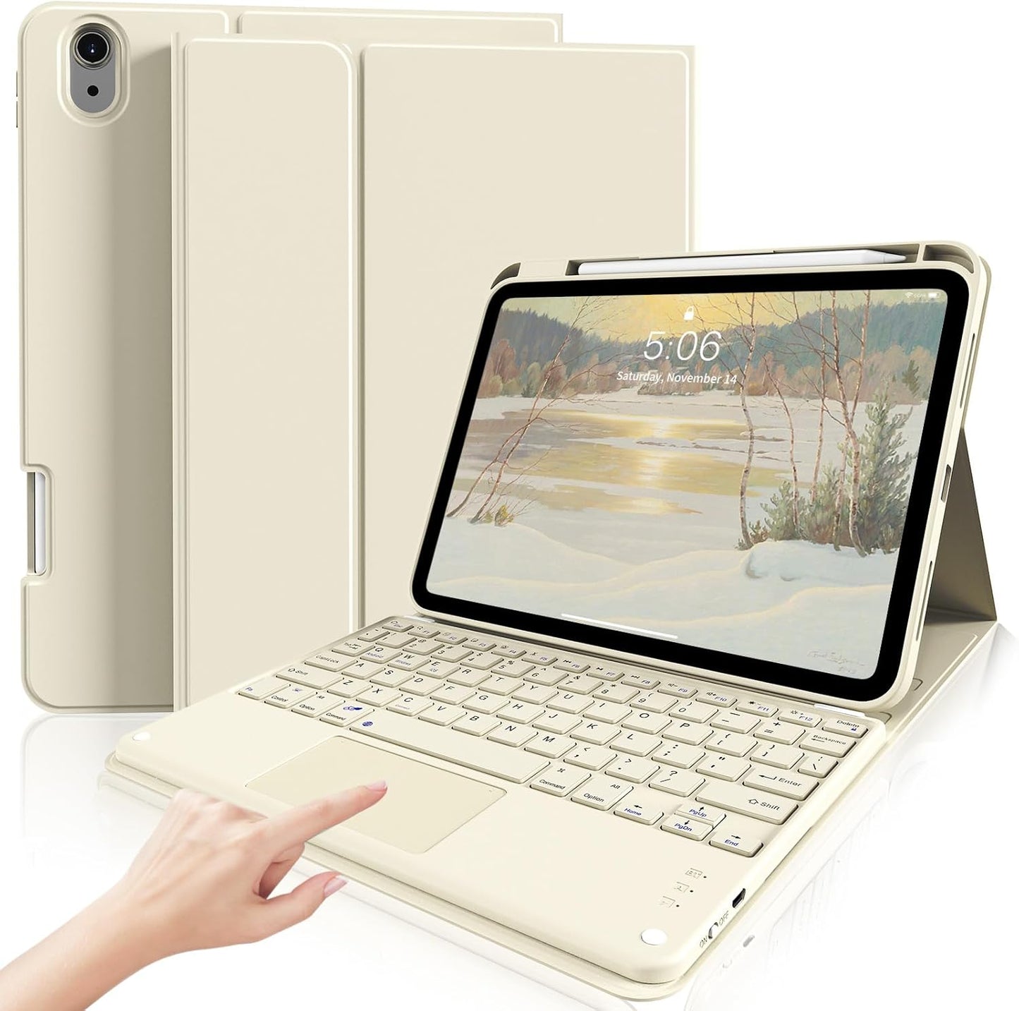 Kenke iPad 11/10th Gen Case with Keyboard and Trackpad Features
