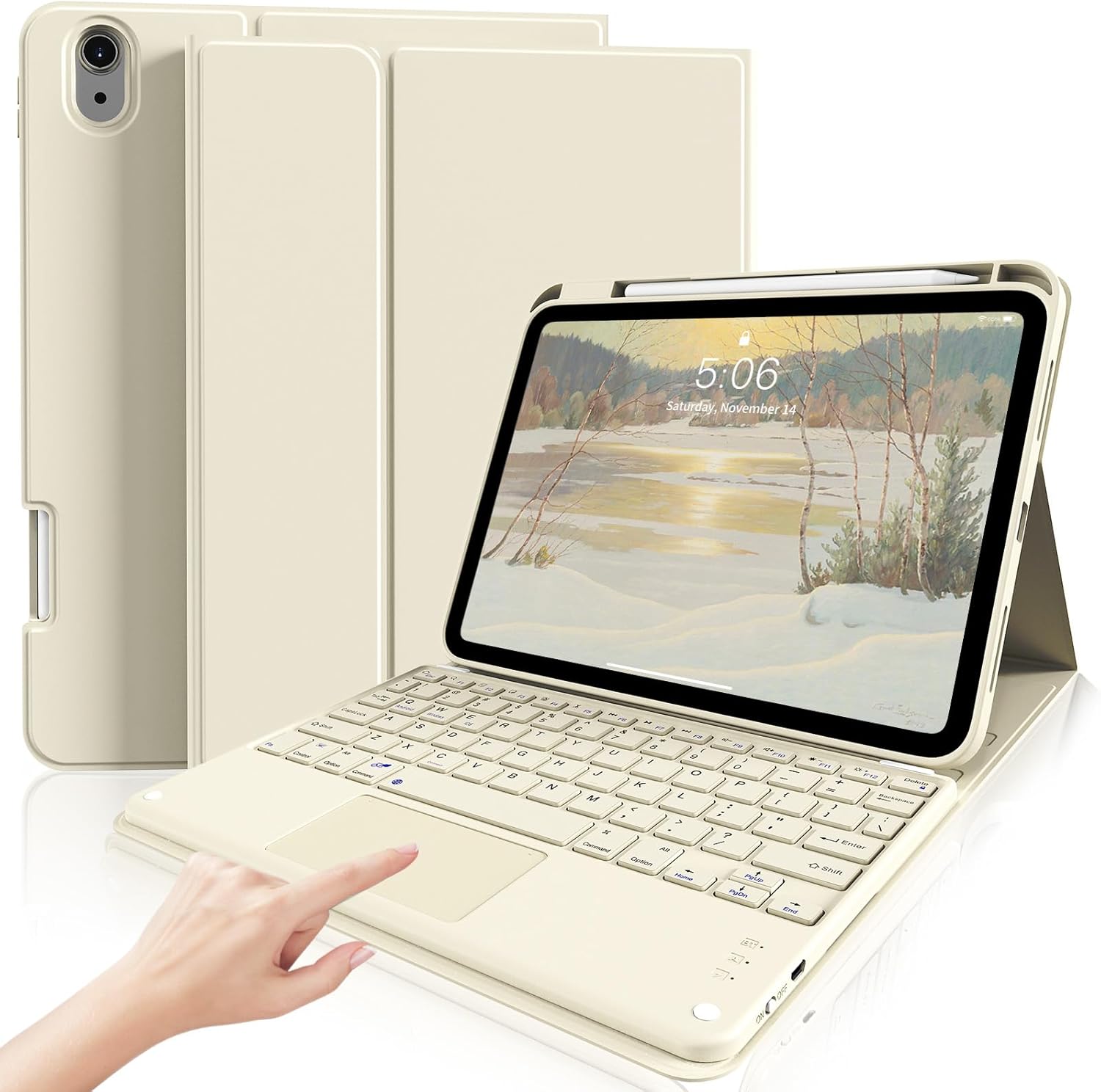Kenke iPad 11/10th Gen Case with Keyboard and Trackpad Features