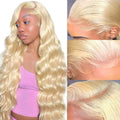 613 HD Lace Frontal Wig 32 in Body Wave 200% Density - Blonde