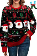 Ugly Christmas Sweater for Women Crewneck - Cozy Holiday Pullover