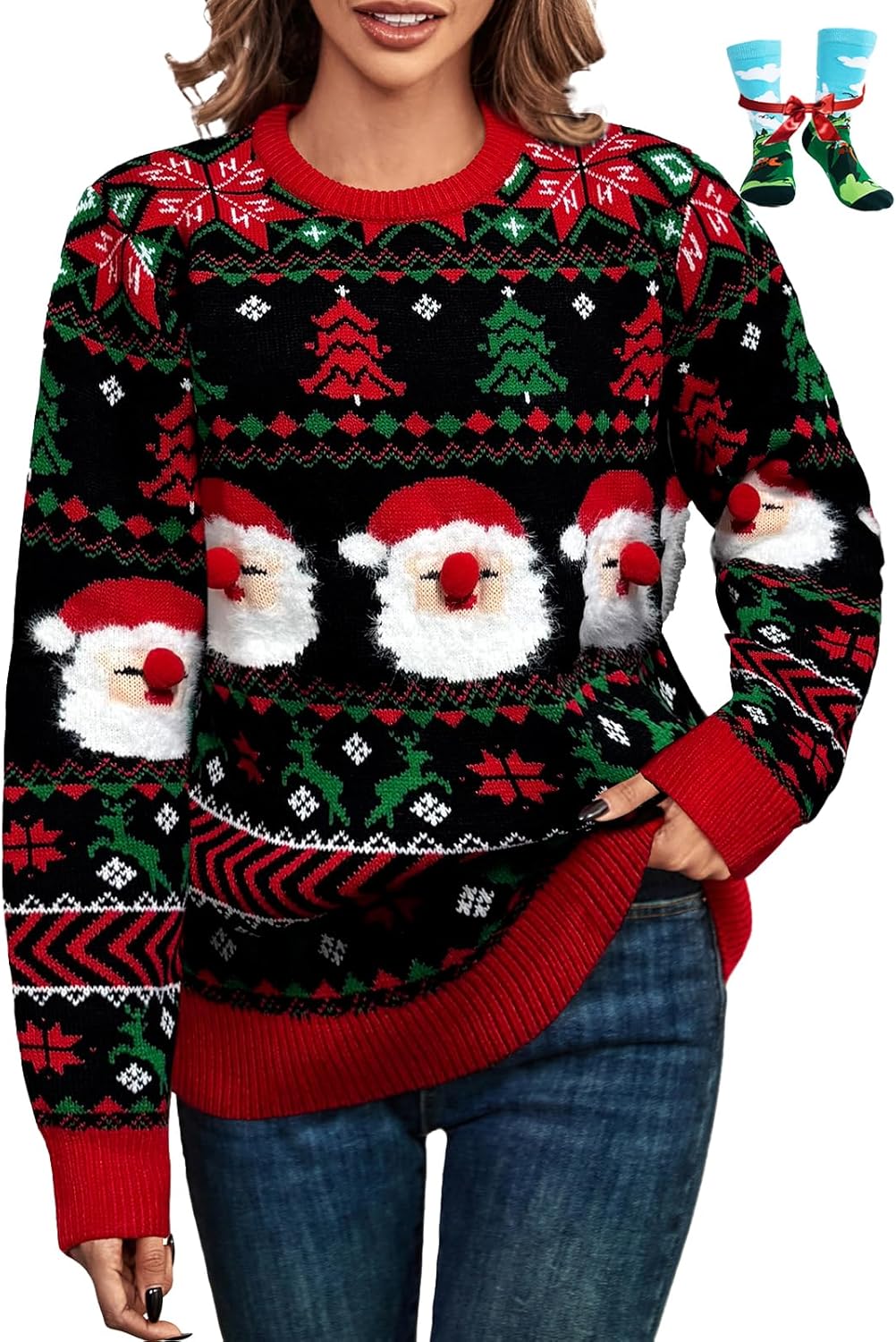 LANPULUX Christmas Sweater for Women - Adorable Ugly Knitwear