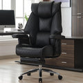Big and Tall Office Chair with Footrest - PU Leather High Back