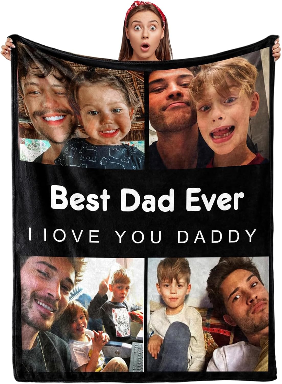 Custom Dad Blanket with Photos by Promistill - Perfect Gift