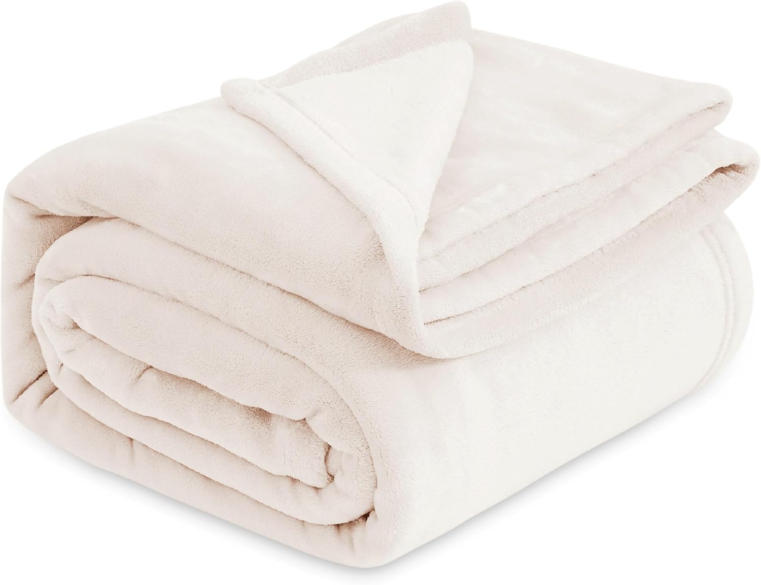 Bedsure GentleSoft Fleece Blanket Queen Size Cream - Cozy Luxury