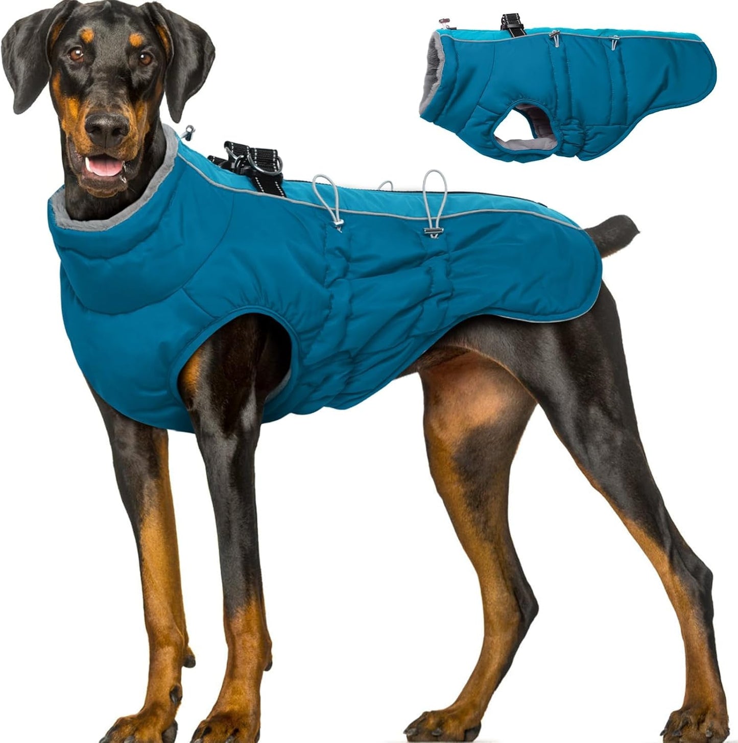 Dog Winter Jacket - 3X Large, Warm Snowsuit for Big Dogs