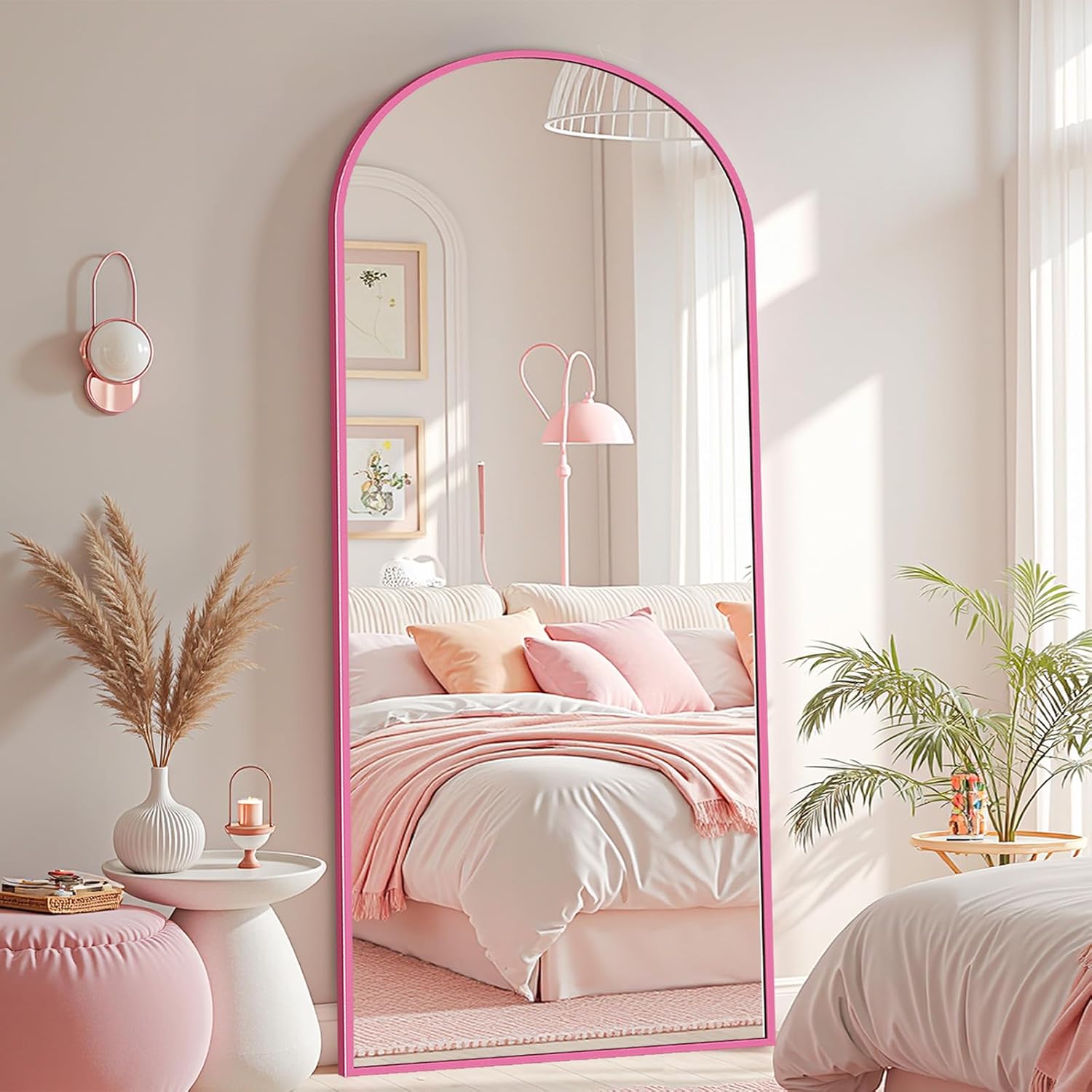 Full Length Mirror with Stand, 58x18 Arched Design for Elegance