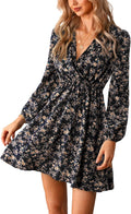 Floral Ruffle Summer Dress Surplice V Neck Mini - Flowy Casual Fit