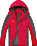 TEZO Mens Rain Jacket Waterproof Hooded Hiking Coat