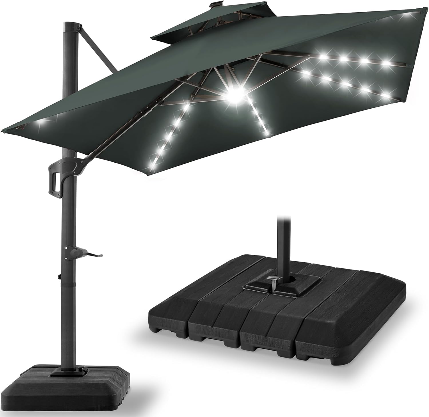 Best Choice Products 10x10ft Cantilever Patio Umbrella with Base
