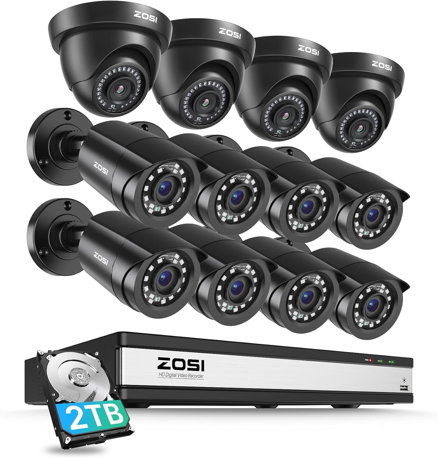 ZOSI 16CH 3K Lite Security Camera System with AI Detection