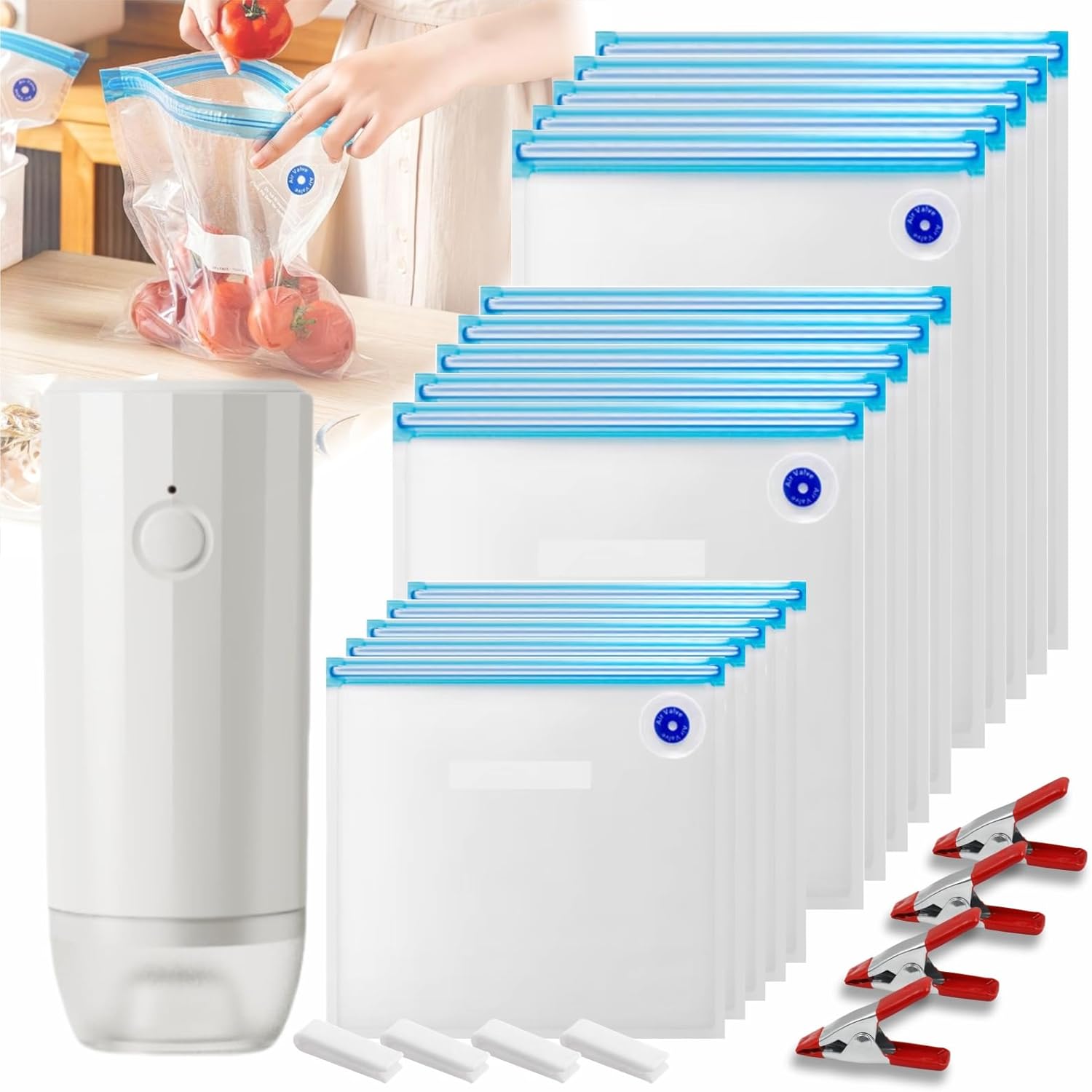 24 Reusable Sous Vide Bags: BPA-Free Seal Kit