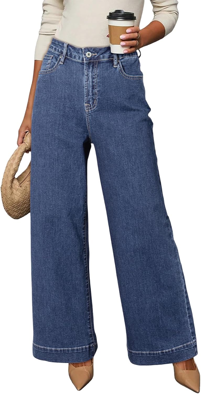 Dokotoo Women's High Waisted Wide Leg Jeans for Casual Style