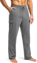 Pudolla Men's Cotton Sweatpants with Cargo Pockets (Style 2P8M)
