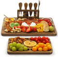 Acacia Wood Charcuterie Board and Knife Set - Lightweight Entertaining