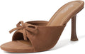 Mostrin Kitten Heels Brown Suede Mules - Elegant Everyday Lift