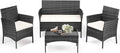 DUMOS Patio Furniture Set 4 Pieces - Modern Outdoor Wicker Seating