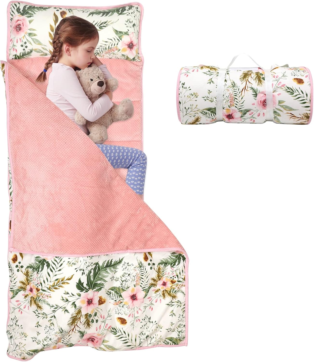 Extra Large Toddler Nap Mat with Removable Blanket and Pillow