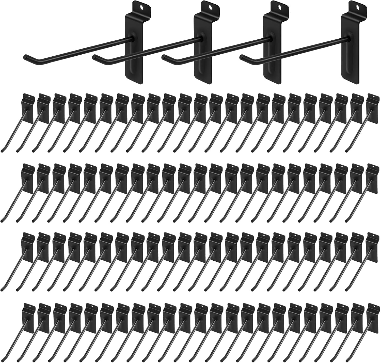 Polmart 6 Inch Heavy Duty Black Slatwall Panel Hooks for Storage