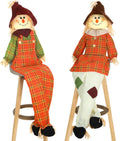 Large Sitting Scarecrows 2 Pack 60in Thanksgiving Fall Decor