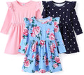 3-Pack Toddler Girl Dresses - Flamingo, Stripes & Prints Multipack