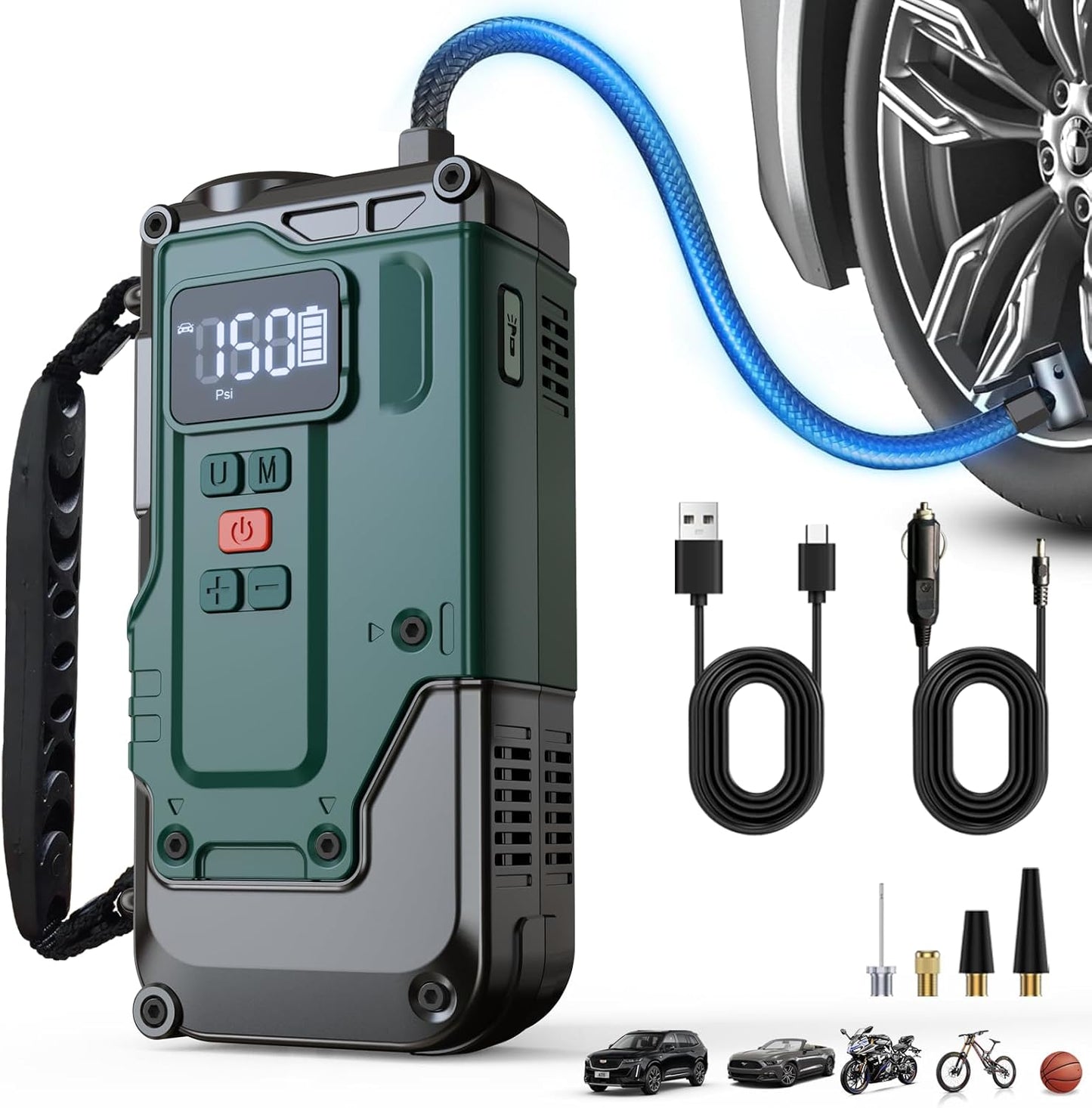 BOFEKTE Dual Power Tire Inflator - Fast 150 PSI Pump