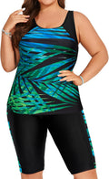 Plus Size Tummy Control Tankini Swimsuits for Women with Shorts