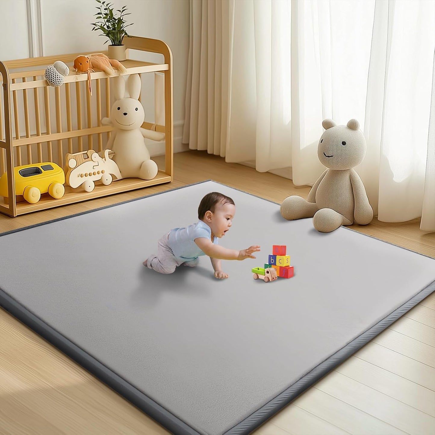 Memory Foam Baby Play Mat - Soft & Padded 80x80