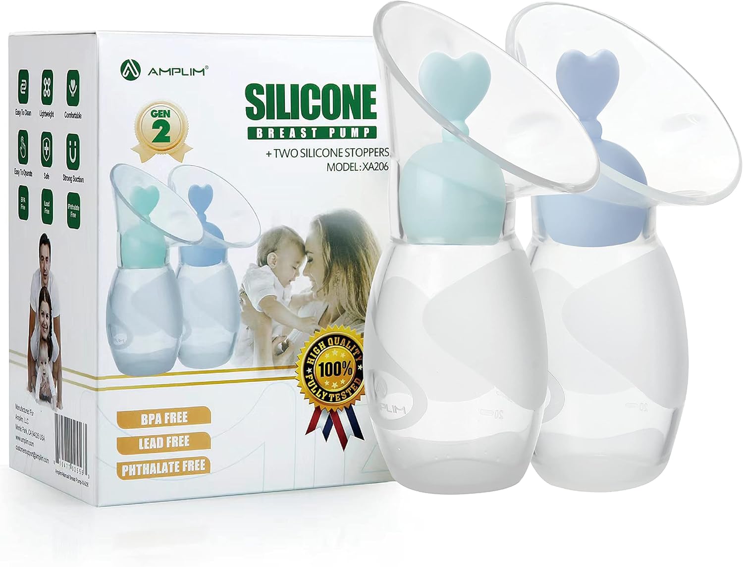 Amplim Gen 2 Manual Breast Pump Collector for Comfortable Use