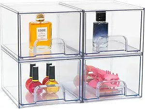 Hykeen Stackable Makeup Organizers for Efficient Storage Solutions