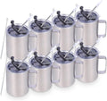 Volhoply 12oz Insulated Coffee Mug with Flip & Straw Lid Set