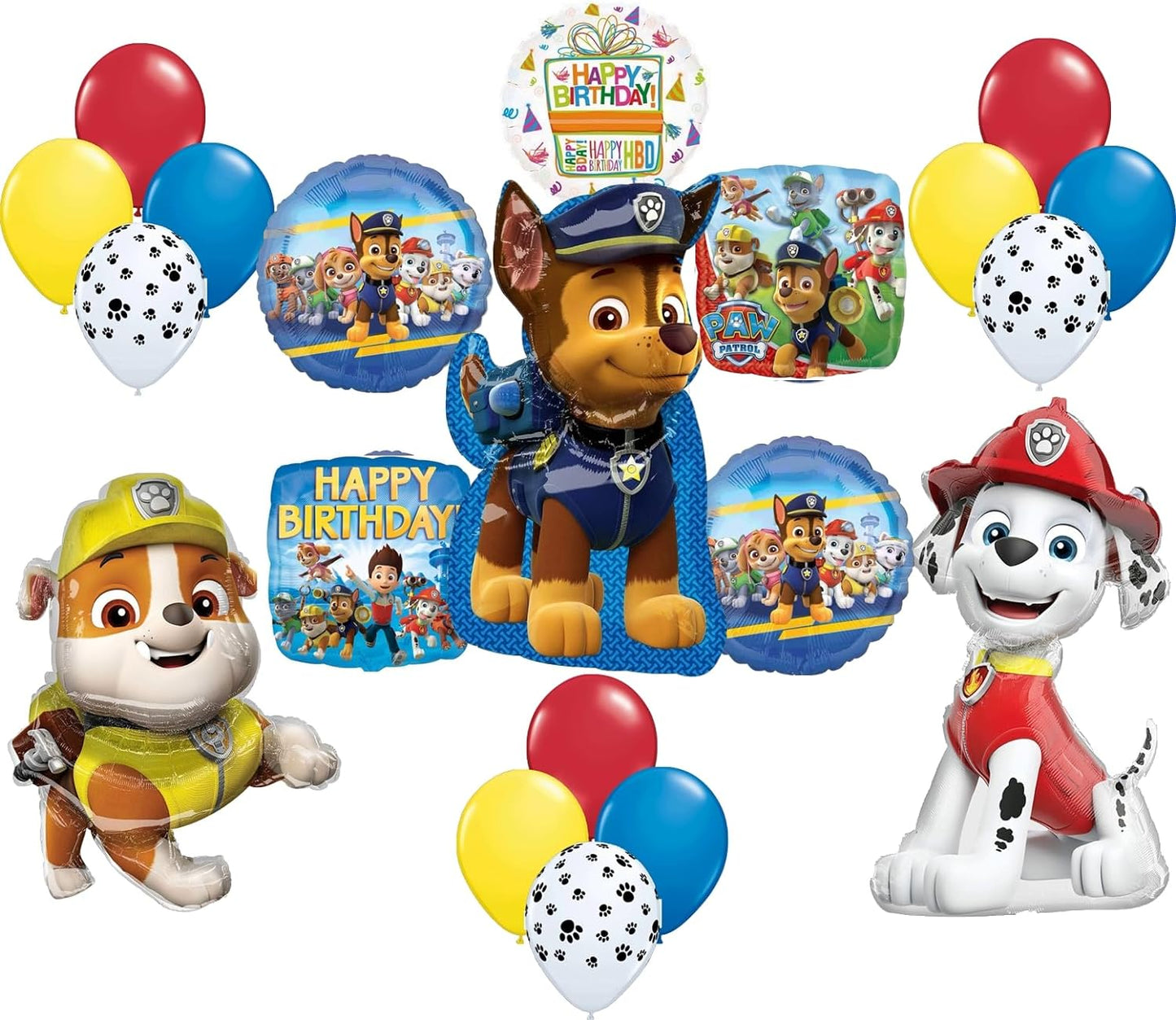 Chase Rubble and Marshall Balloon Bouquet for Birthday Parties