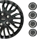 OMAC Black Hub Caps 17 in Set of 4 - Durable Snap-On Wheel Covers