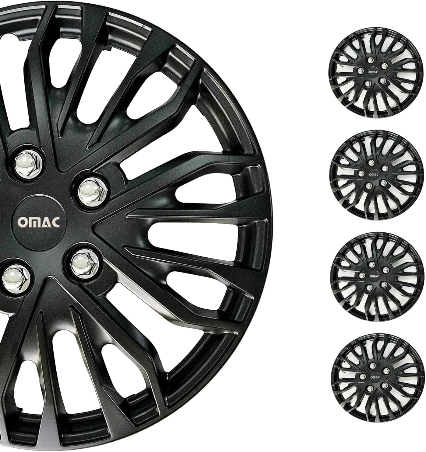 OMAC 17 Inch Hub Caps Set of 4 for Durable Car Protection