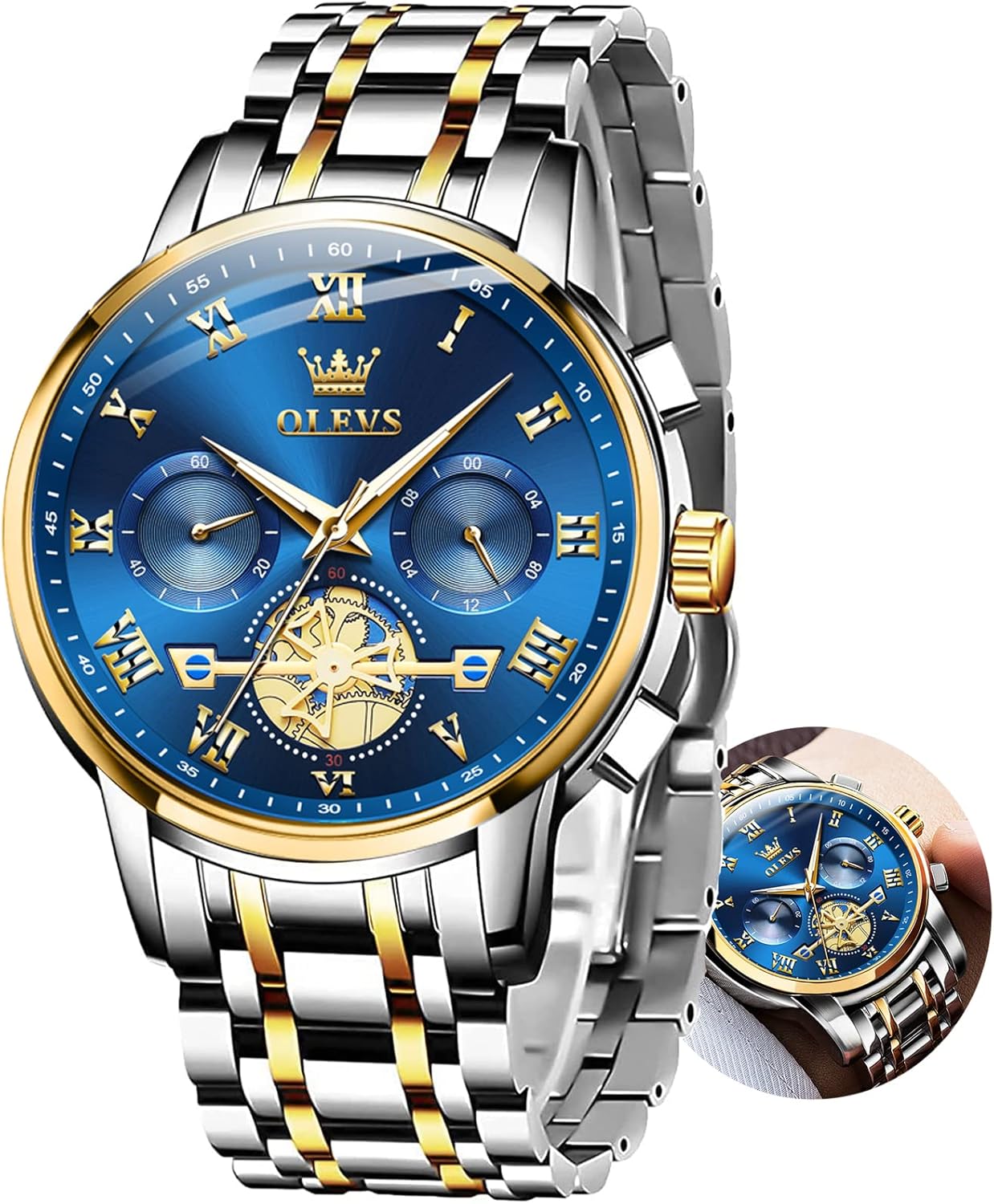 OLEVS Watches for Men with Date Luxury Big Face Waterproof