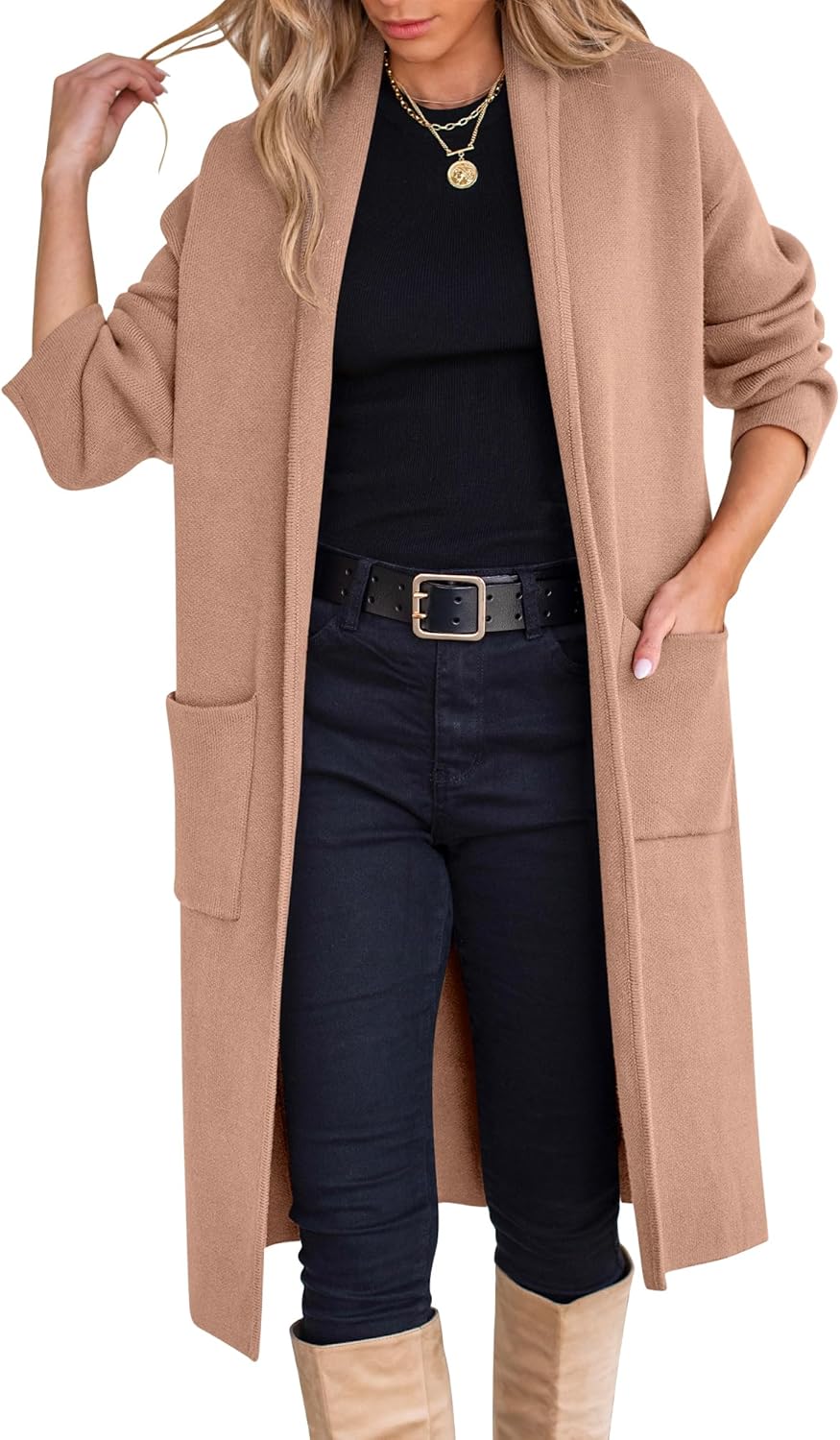 ANRABESS Women's Oversized Open Front Cardigan for Fall Style