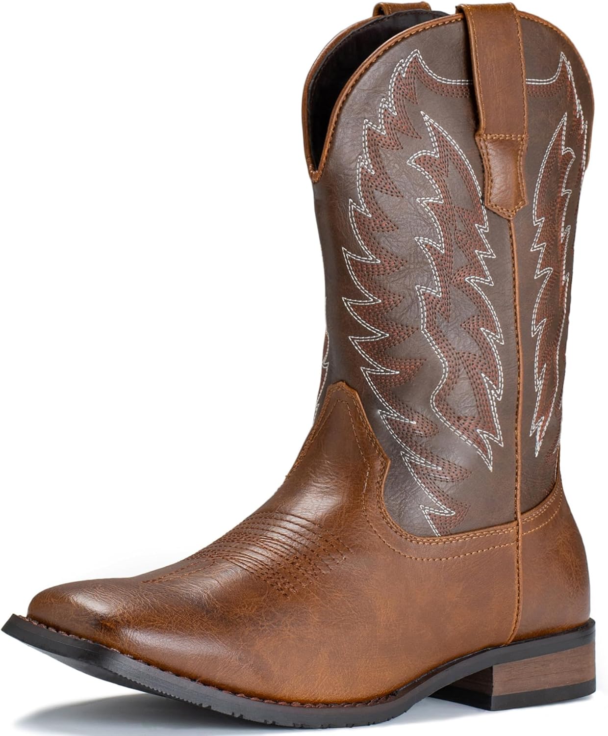 IUV Cowboy Boots for Men with Wide Square Toe and Style