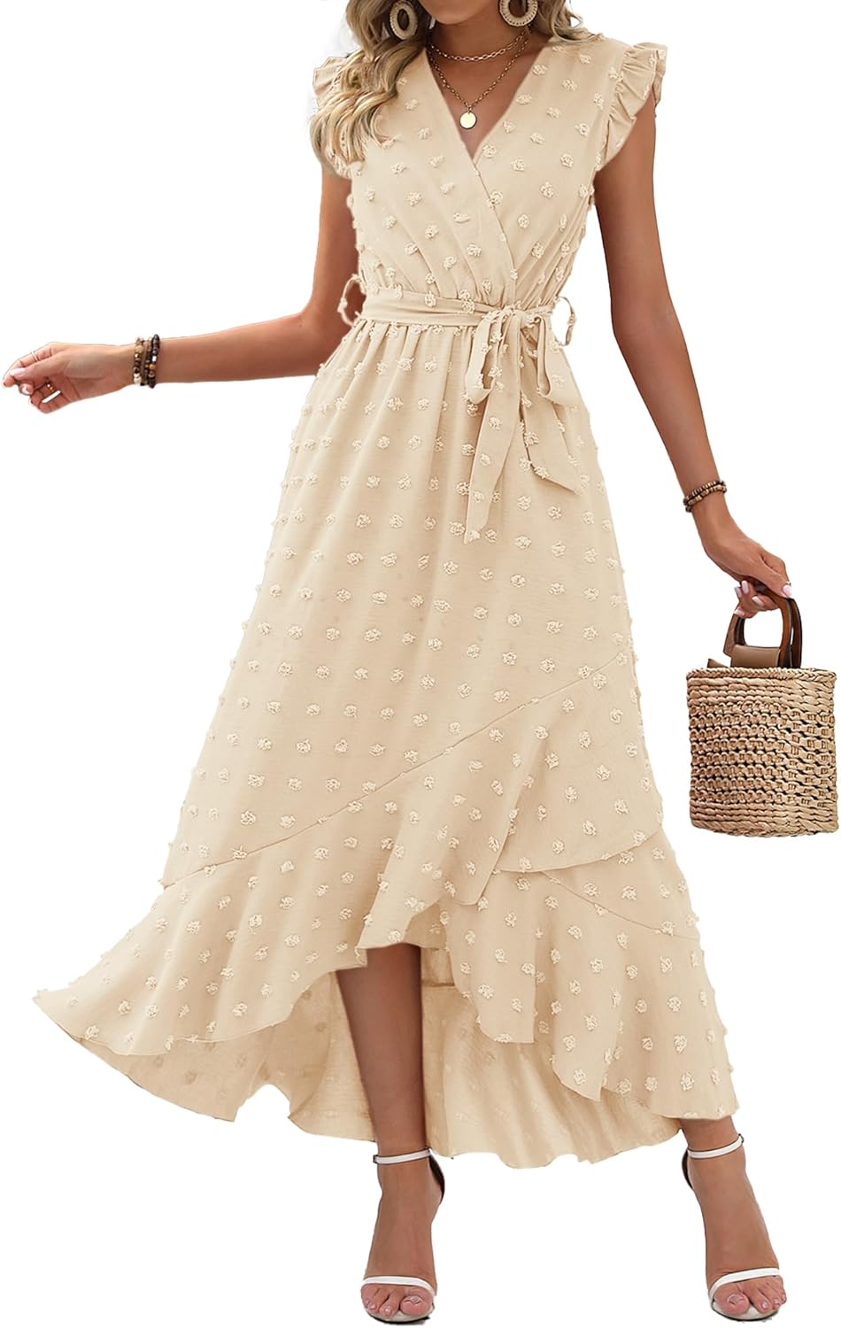 BTFBM Women V Neck Summer Dress for Beach Party and Cocktails